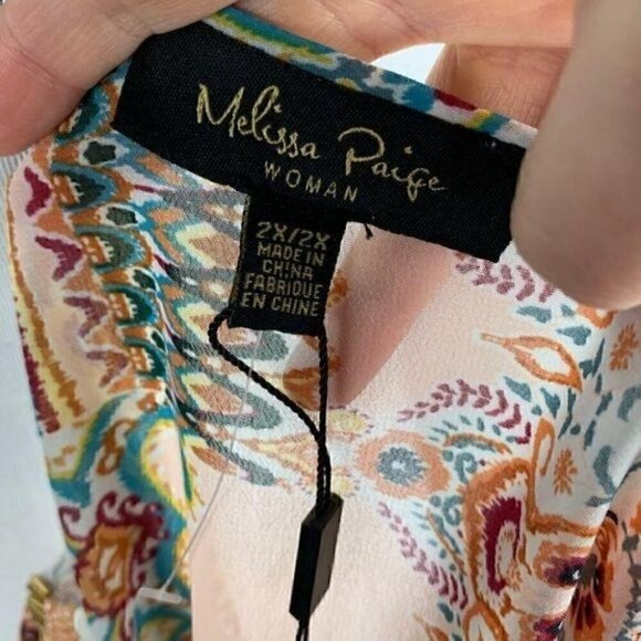 New Melissa page top sz 2X geometric tunic beach - Picture 9 of 10